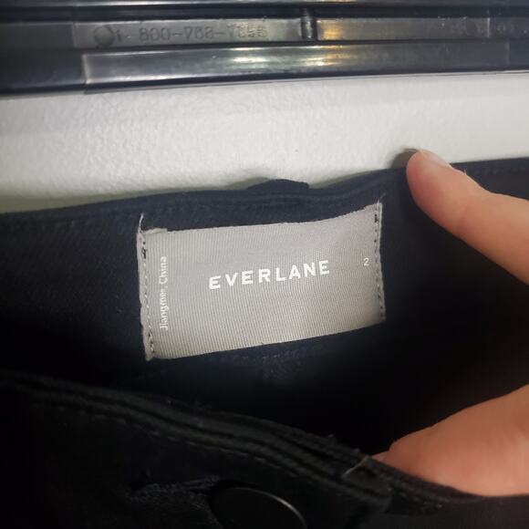 Everlane Cropped Straight Regular Jeans Black Women's Size 2 Natural Cotton - Picture 6 of 16